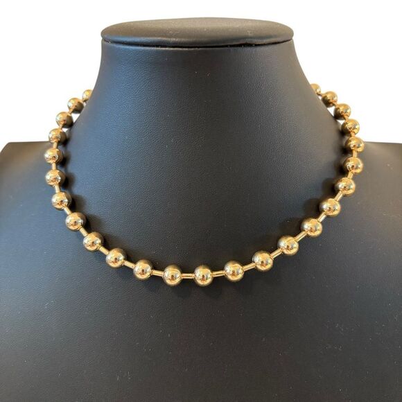 Goldtone Ball Choker Necklace. - Picture 1 of 5